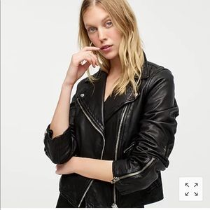 J.crew Collection washed leather motorcycle jacket